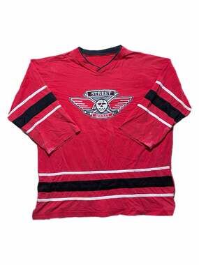 Vintage Street Hockey Graphic Long Sleeve Jersey Shirt